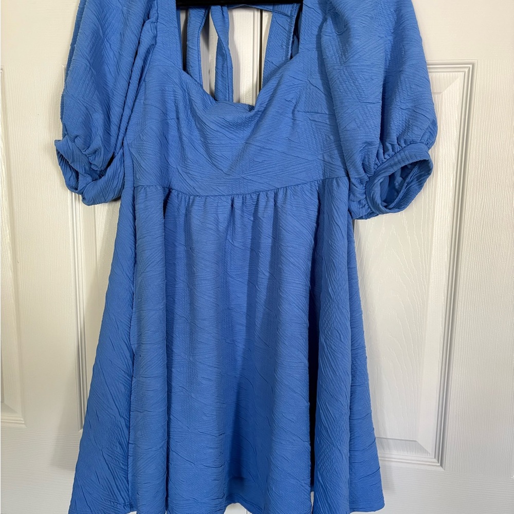 Free People Blue Mini Baby Doll Dress